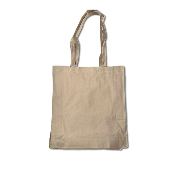 The Isle of Wight Festival 2025 Peacock Tote Bag by 2025 is a plain beige canvas tote with two handles, shown on a white background. It lies flat with minor fabric wrinkles—perfect for carrying your festival essentials.