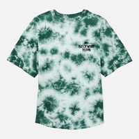 Green and white tie-dye 2026 Mono Tie Dye Logo Line Up T Shirt Kids featuring a black Isle of Wight Festival logo on the upper left chest.