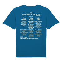 The IOW 2026 Event Kids Sapphire Blue T Shirt is perfect for young festival-goers, featuring vibrant festival artwork for the Isle of Wight Festival 2024 and dates. Crisp white text on the back lists headliners like Lewis Capaldi, Calvin Harris, The Cure, and many more artists. An officially branded IOW 2026 t-shirt that keeps kids stylish at any event!.